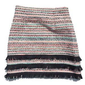 Anthropologie Hutch Bright Multi Color Tweed Skirt
